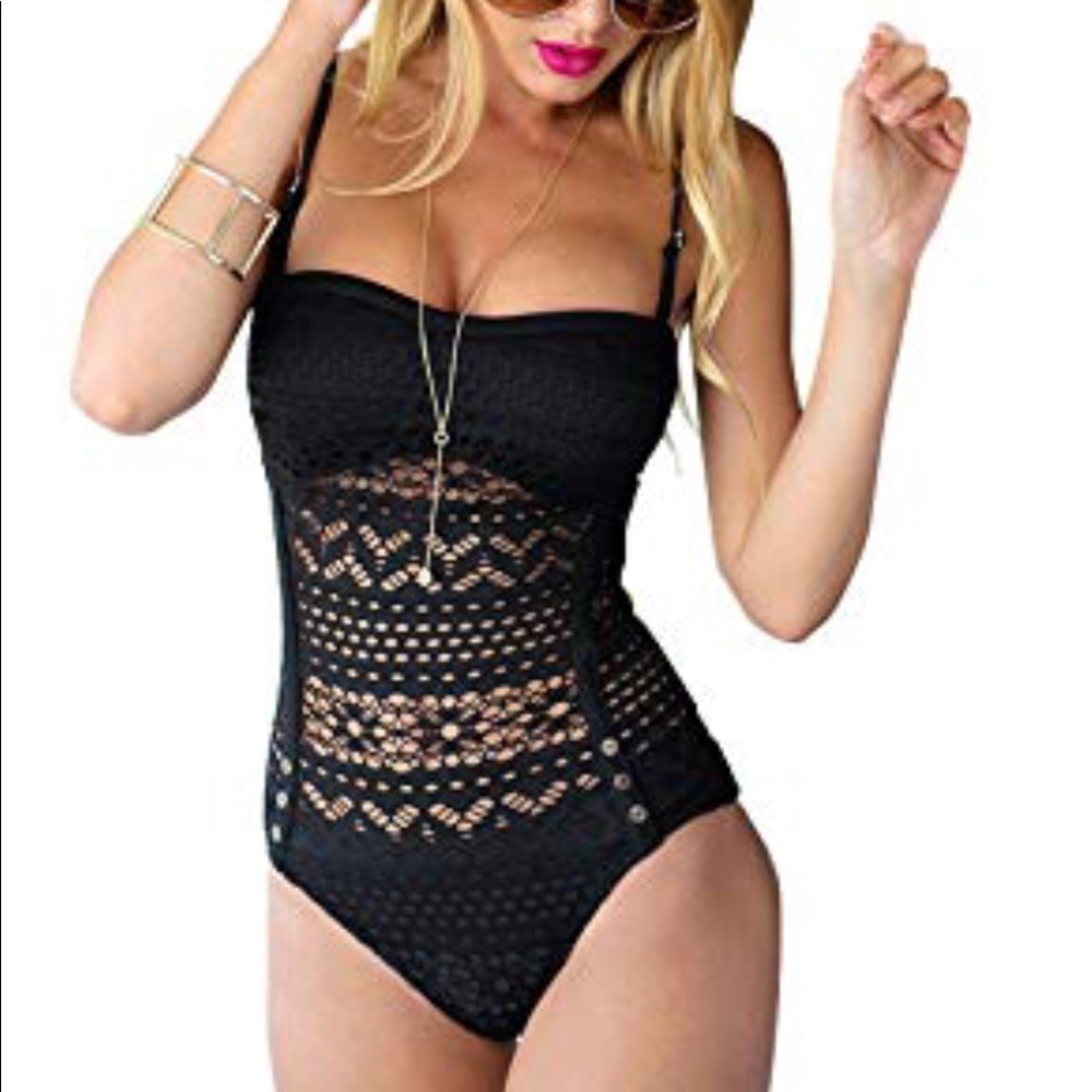 Black one piece swimsuit